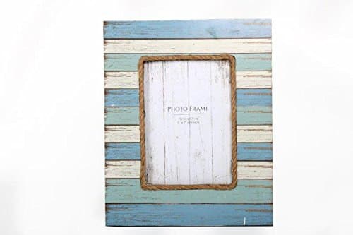 Stripy Wooden Distressed Nautical Photo Frame 5x7"