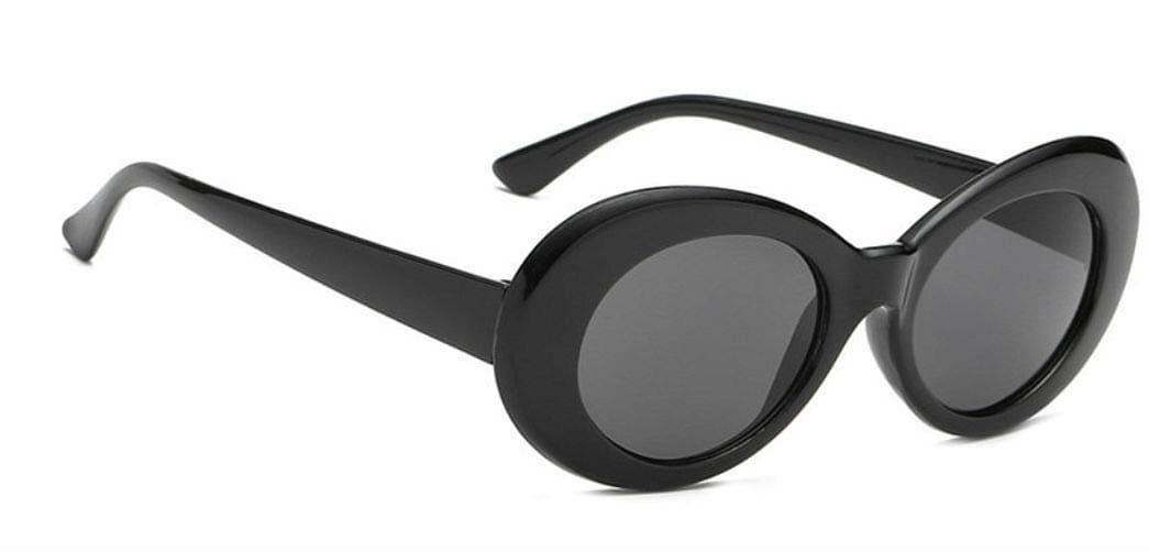 EHHvaoruteng Oval Round Retro Sunglasses Color Tint or Smoke Lenses, Black, Large