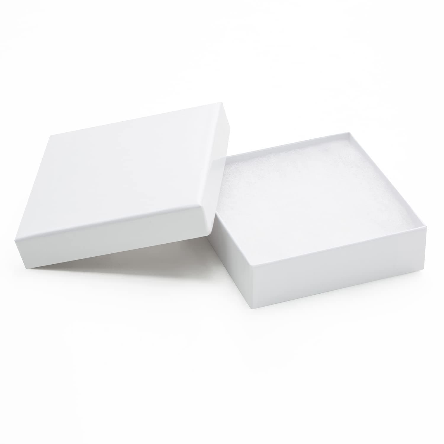 Magicool Hanger 96 Pack 3.5x3.5x1 Inch Cardboard Jewelry Boxes,Used for Necklaces,Bracelets,Earrings,Jewelry,Small Gift Packaging,Jewelry Gift Boxes with Lids and Filled with Cotton(White)