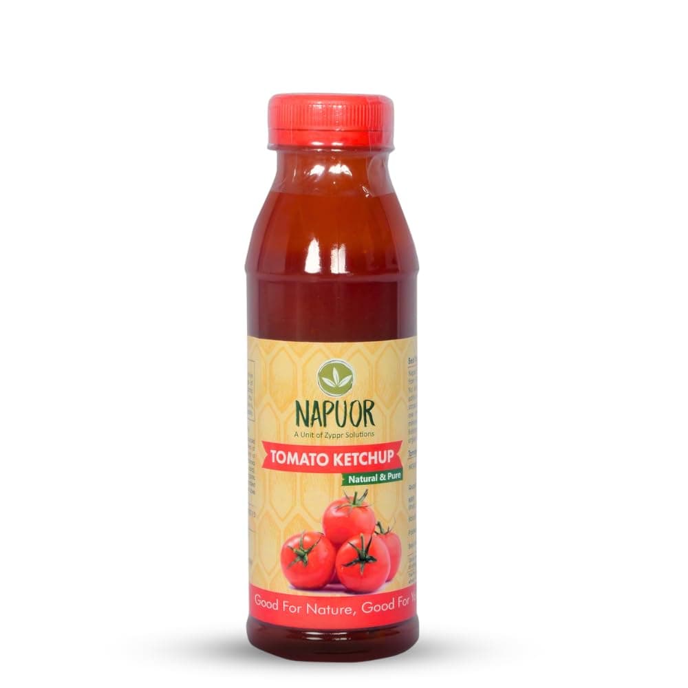 Organics Tomato Ketchup | Zero Budget Natural Farming Grown Tomatoes Herbs Spices Jaggery | No Preservatives | No Chemicals | Low Sugar | Sauce | Low Calories | No Processed Sugar | No MSG 380gm