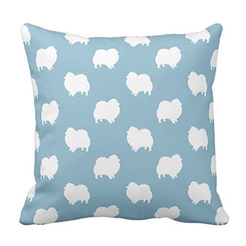 Pomeranian Silhouettes Pattern Throw Pillow Case