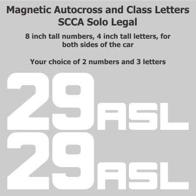 SCCA - NASA - Track Day - Autocross Magnetic Number Package
