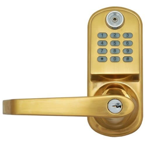 Resort Lock RL2000N-B Remote Code Door Lock, Brass