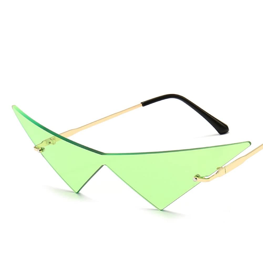 AWATengen Toppa Gurren Lagann Kamina Glasses,Anime Kamina Cosplay Costume Triangle Sunglasses Unisex (green), Green,purple, 3.8*9.9