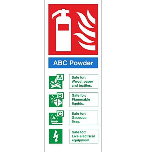 ABC Powder Sign 80mm x 200mm Rigid Plastic (FI.08N-RP)