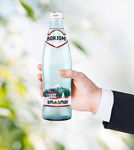 Borjomi Sparkling Natural Water 0.5L (16.7 fl oz)- pack of 12 Glass Bottles