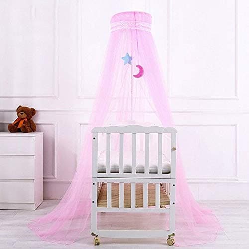 BabyTeddy Mosquito Net for Baby Cot Baby Crib Cradle Mosquito Net with Stand (3 Position Adjustable Heights) (Pink)