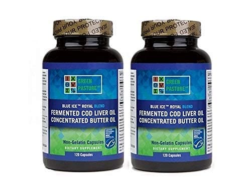 BLUE ICE Royal Butter Oil/Fermented Cod Liver Oil Blend 120 CAPSULES (Pack of 2)