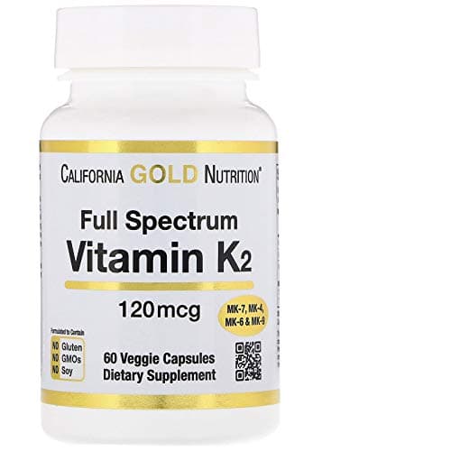 California Gold Nutrition, Full Spectrum Vitamin K2, MenaQ7, 120 mcg, 60 Veggie Capsules
