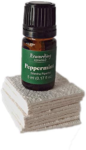 Travel Fan Diffuser Replacement Refill Pads 1.5" x 1.5" 20/pk Comes with 5ml Peppermint Essential Oil