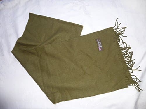 Dark Olive Green 100% Cashmere Scarf Made in Scotland