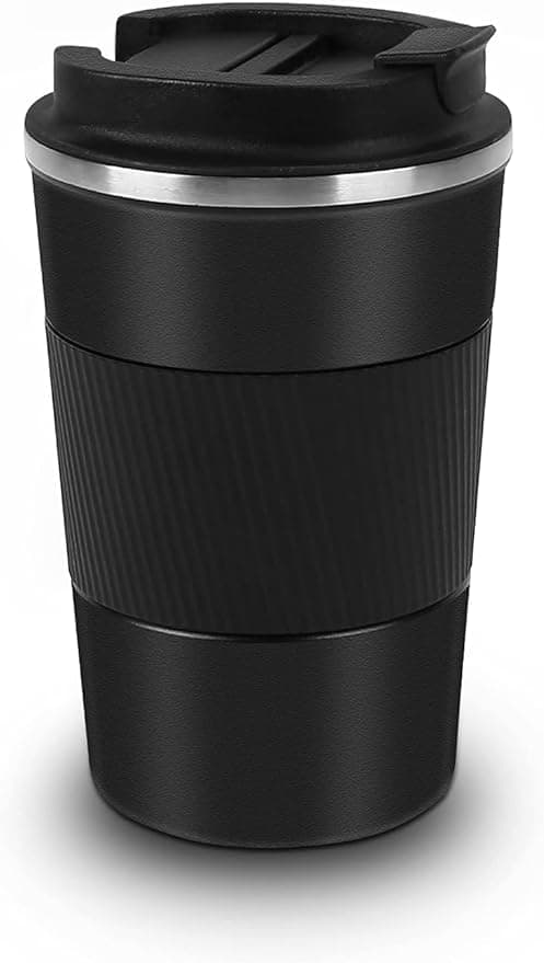 YAVRIXZ Travel Coffee Mug 12oz (380ml) - Spill Proof with Leakproof Lid Vacuum Stainless Steel Thermos Coffee Tumblers to GO, Reusable Coffee Cup for Men and Women for Hot & Cold Drink(Black)