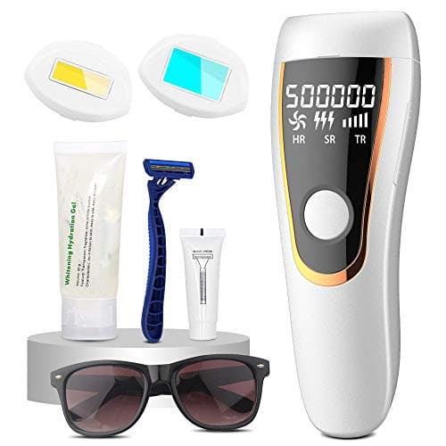 IPL Hair Removal System for Women & Men - Permanent Painless Professional 500,000 Flashes - IPL Hair Remover Device with Display Screen Home Use (Black)