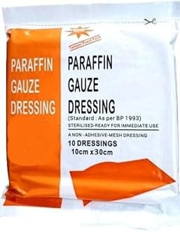 Zepham's Paraffin Dressing Gauze (Bactigras) 10cm x 30cm Standard Ready For Use_Pack of 10 Pcs In Regular Box Packing.