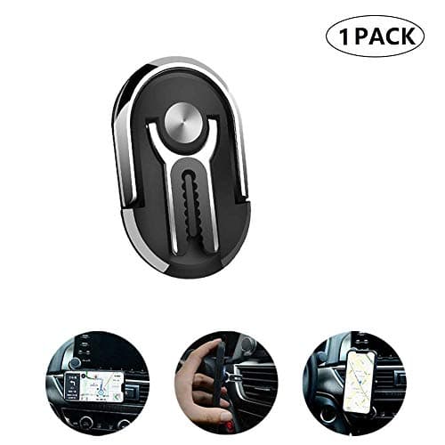 HIPIBEST Multipurpose Mobile Phone Bracket Holder Phone Ring Holder Finger Kickstand Stand 360 Degree Rotation for Car Home Magnetic Car Mount with All Smartphone for Car 3 Pack Black1 Pack