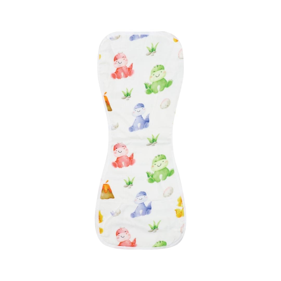 A toddler thing Organic Muslin Aloe Vera Burp Cloth | Burp Cloth for New Born Baby | Lightweight and Absorbent | Reusable & Multipurpose | Print - Barney