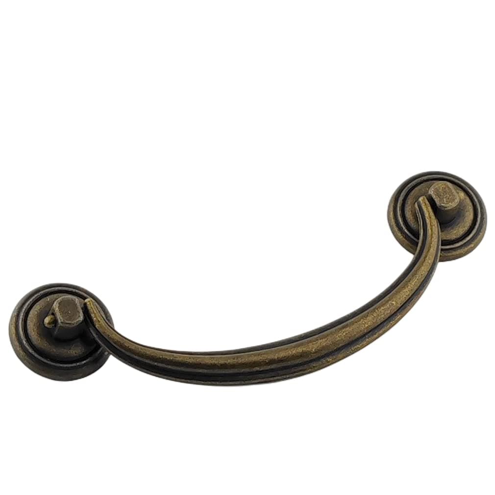 MuDuJia4-Pack 4.75" C-C Bail Drawer Pull Drop Dresser Handle Swing Pendant Cabinet Pull Knob Hardware Vintage Style Antique Brass 4 3/4" Centers 120 mm (4, Antique Brass)