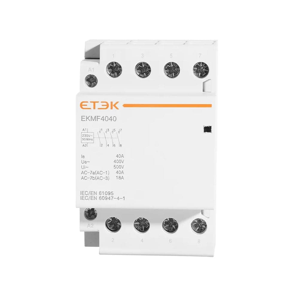AC Contactor Magnetic Modular 220V AC 40A 4P NC NO Automatic Contactor (4NO)