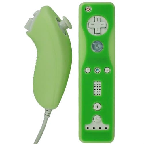 Silicone Skin Soft Case for Nintendo Wii Remote and Nunchuk, Green