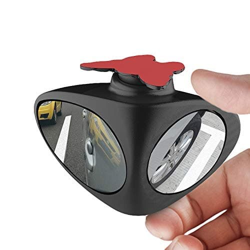 Car HD Blind Spot Mirror for Front and Rear Wheels 360 Degree Rotate Reverse Rearview Mirror Car Front Wheel Mirror Coach Blind Zone Mirror (Left and Right, Black)