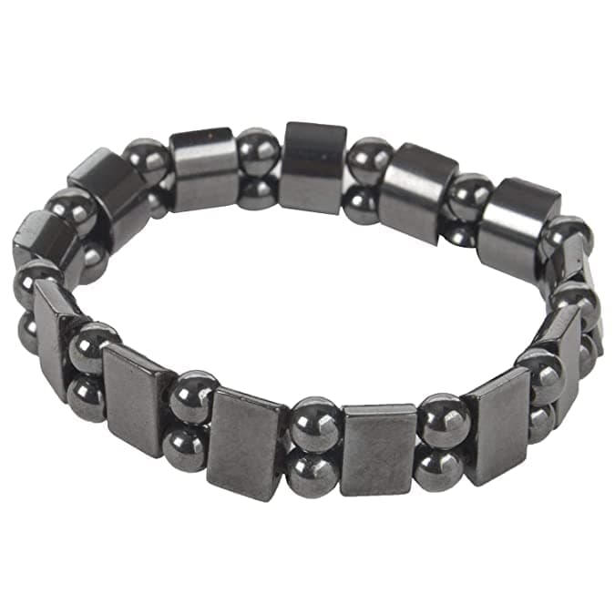 ACS Black Magnetic Weight Loss And Bp Control Therapy Base Metal Hematite Slimming Bracelet For Men And Women, Metal, Jade