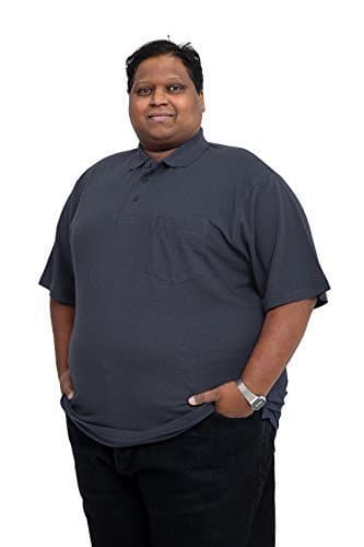 Louie JamesBig and Tall Size Plain Polo with Chest Pocket Cotton Rich T-Shirt Top Large Size Fit