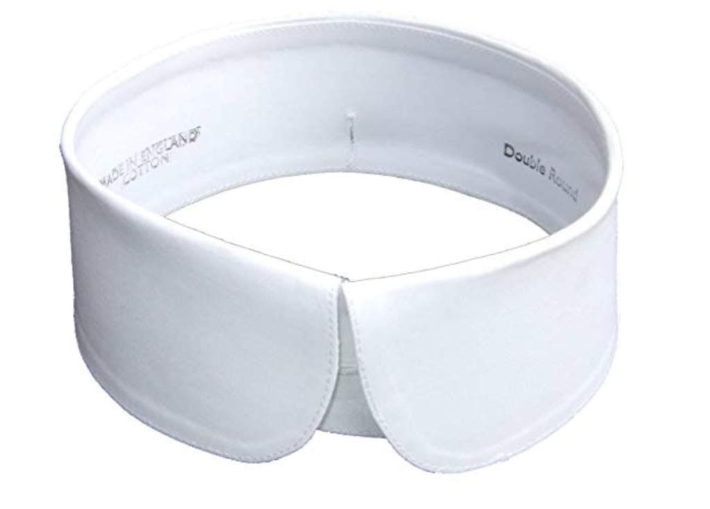 Double Rounded Starched Stiff Detachable Shirt Collar 19 1/2"