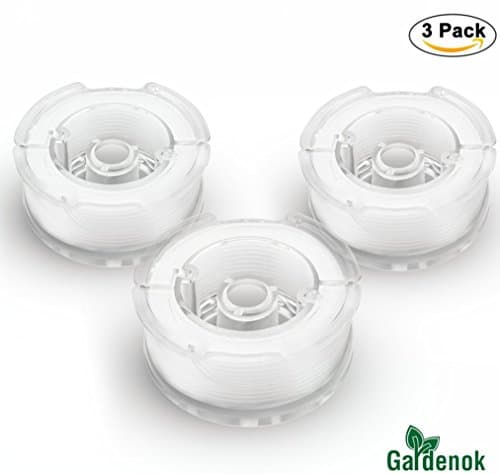 GARDENOK Line String Trimmer Replacement Spool [ Compatible with Black & Decker AF-100 / Replacement Autofeed Spool ], 30ft 0.065", 3-Pack, Clear Head, Clear Line