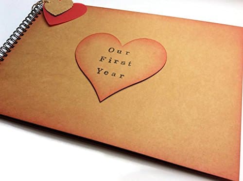 Our First Year Paper 1st Anniversary Memory Book, Couples Love Scrapbook Photo Album DIY Gift for a Boyfriend or Girlfriend, Husband or Wife by Toshi and Bob