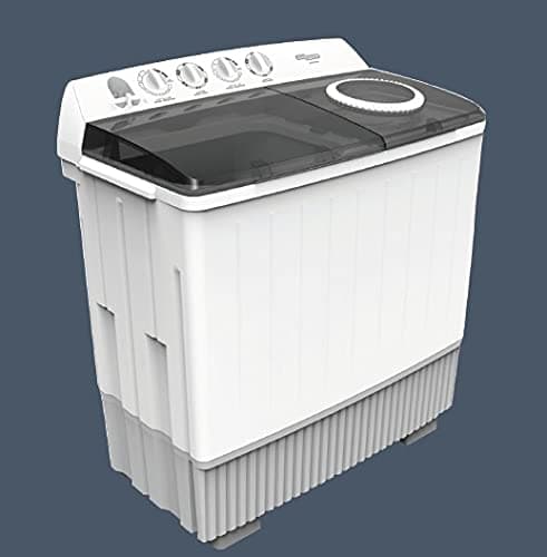 Super General 20 kg Twin-tub Semi-Automatic Washing Machine SGC2056, Lint Filter, Spin-Dry Tub, Transparent Lid, Rust Proof Body, 101.5cm x 60cm x 105cm (WxDxH), White-Black, 1 Year Warranty