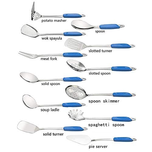 Fiaze Stainless Steel Kitchen Cooking Utensil, 12-Piece Kitchen Utensils