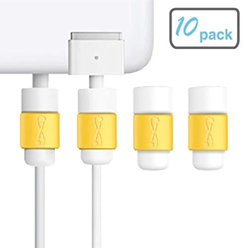LimitStyle Charging Cord Saver Protector for MagSafe (for MacBook Pro and MacBook Air - Protective for Apple MacBook Power Cables (Yellow, 10 Pack)