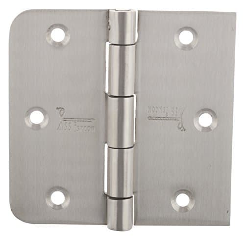 ssiskcon Stainless Steel Door Hinge 3.5" in Security Pin Lock Hinge Satin 353525SR-SP-32D 5/8 Radius/Square Heavy Duty Interior Hinge Exterior Hinge - Pack of 1