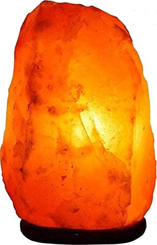 Garved gems and handicraft Natural Rock Salt lamp with Wooden Base and wirecord for Reiki Healing vastu puja