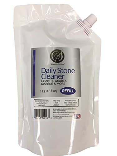 Supreme Surface Daily Stone Cleaner For Granite, Quartz, Marble and More (1 Liter Refill Buddy)