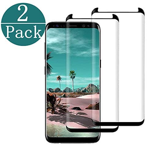 EcoPestuGo Galaxy S8 Plus Screen Protector,[2Pack] 3D Full Screen Coverage Glass Screen Protector,[9H Hardness] [Anti-Scratch][No Bubbles] Tempered Glass Protector for Samsung Galaxy S8 Plus(Black)