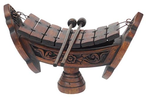 Thai Teak Wood Traditional Musical Instrument Wooden Xylophone 8 Bar Notes