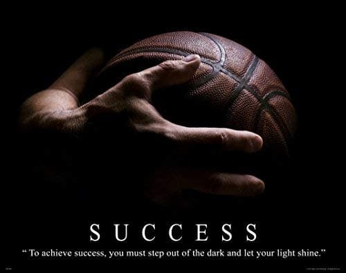 Basketball Motivational Poster Art Print 11x14 Classroom College AAU Lakers Bulls Heat Wall Decor Pictures