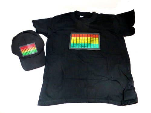 accessory 4u inc Combo Dj Led Flashing Sound Activated Equalizer E-q Rave Light up Hat and Shirt (Xxxl)