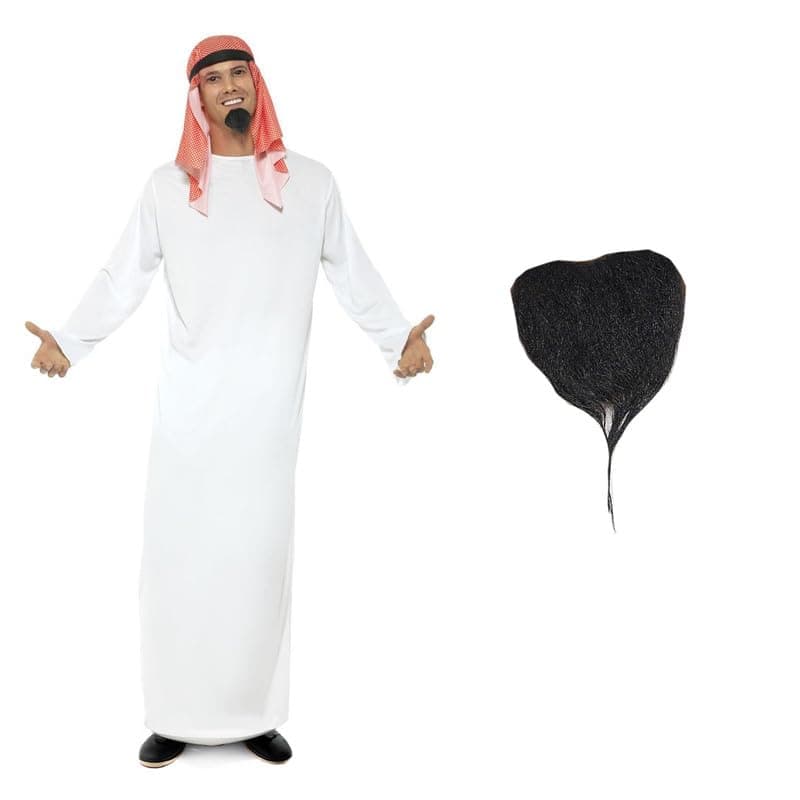 My Illusions Men's Arab Costume Fake Sheik Middle Eastern Fancy Dress Arabian Halloween Adults Outfit