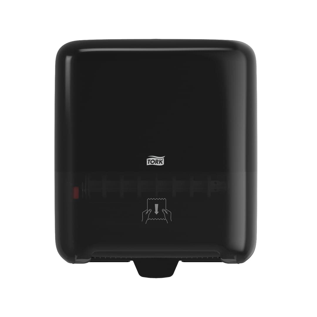 Tork Matic Hand Towel Roll Dispenser 5510282, Elevation Design - Paper Hand Towel Dispenser H1, One-at-a-Time dispensing with Refill Level Indicator, Black