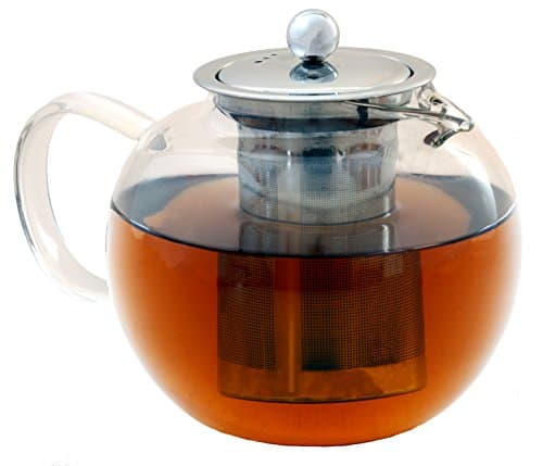Life Upgrade Kozy Kettle - 5 Cup Glass Teapot with Removable Stainless Steel Infuser and Neoprene Cozy Warmer for Loose Leaf Tea
