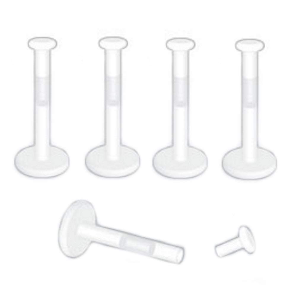 BYB Jewelry 5PC Lot Clear Bioflex Push Top Labret Piercing Retainers (Metal-Free)