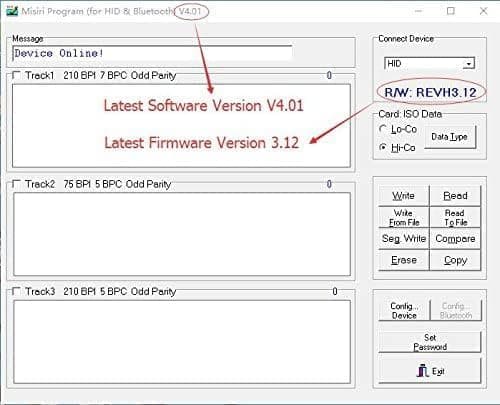 MISIRI X6BT Bluetooth Mag VIP Card Reader Writer Encoder