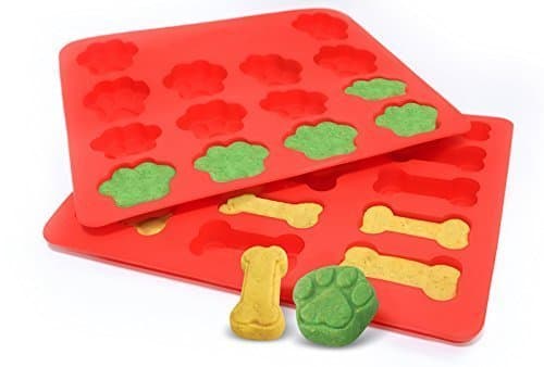 Seventhinking Homemade Dog Treat Maker Cake Pans - 2 Pack - & Recipe Guide - 12 x 10 inch pans