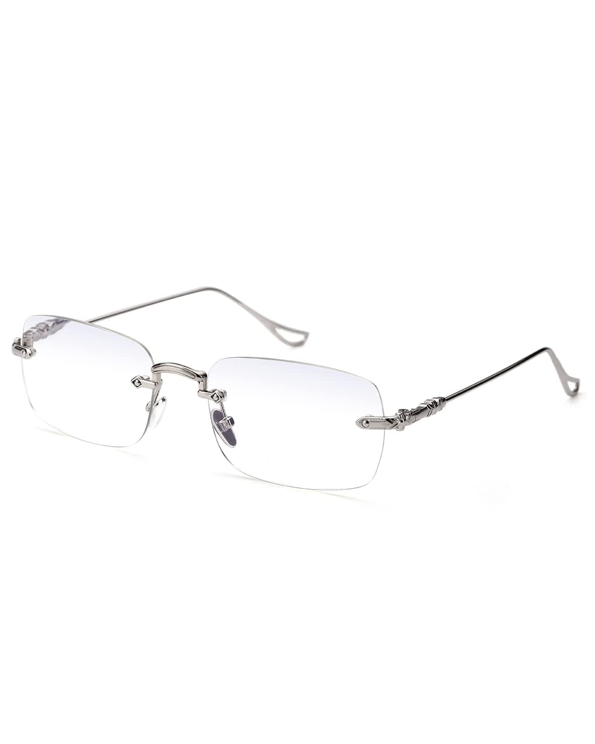 Frameless Metal Reading Glasses for Men/Women Blue Light Blocking -Rimless Fashion Comfortable Computer Eyeglasses