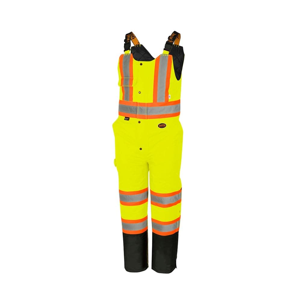 Hi Vis Waterproof Bib Pants For Men & Women - Insulated Safety Rain Overalls - For Construction Work - Reflective