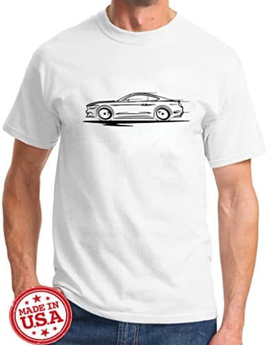 2015-17 Ford Mustang GT 5.0 Coupe Redline Series Outline Design Tshirt XL white