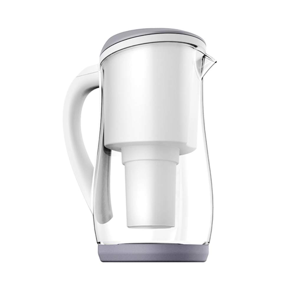 Gentoo Glass (Gray & White) Alkaline Water Filter Pitcher 1.5L with 1 x Gentoo Filter Cartridge