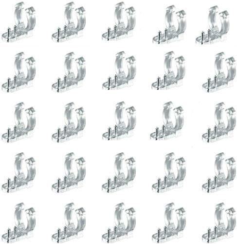 AKOAK LEDロープライトクリップホルダー PVCクリップ 50個 ネジ100個付き LEDライトウォールマウントとバーマウント用